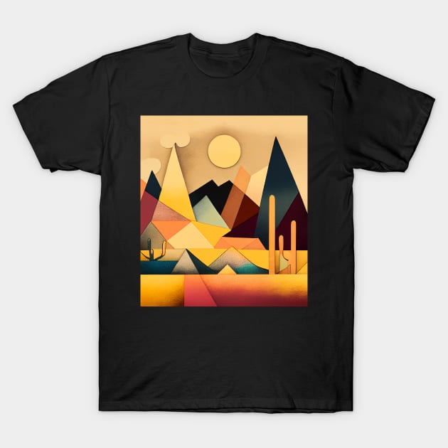 a desert landscape in Kleeland T-Shirt by bulografik